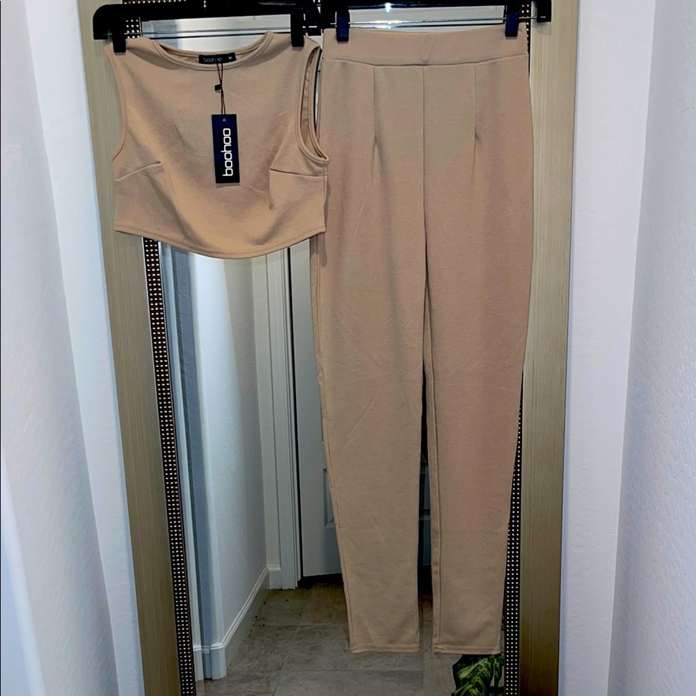 Brand new two piece set Beige color Size Medium